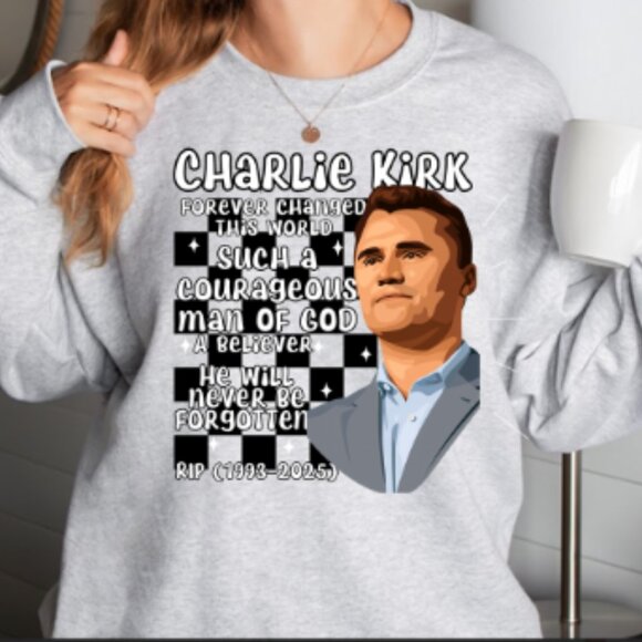 Charlie Kirk Ash Grey Sweatshirt Small-3X - Picture 1 of 1